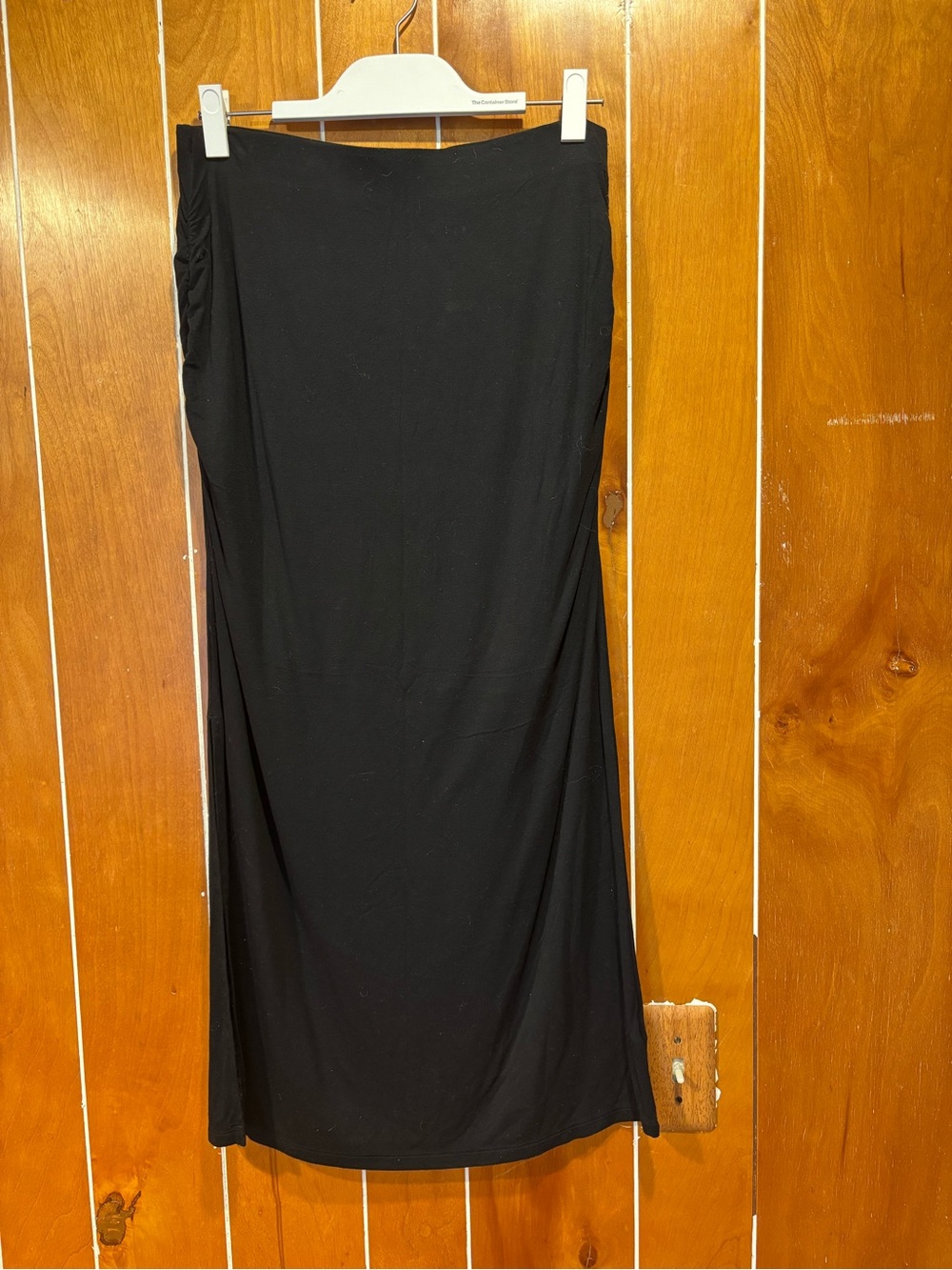 Old Navy Black Ruched Soft Midi Skirt Women's Large